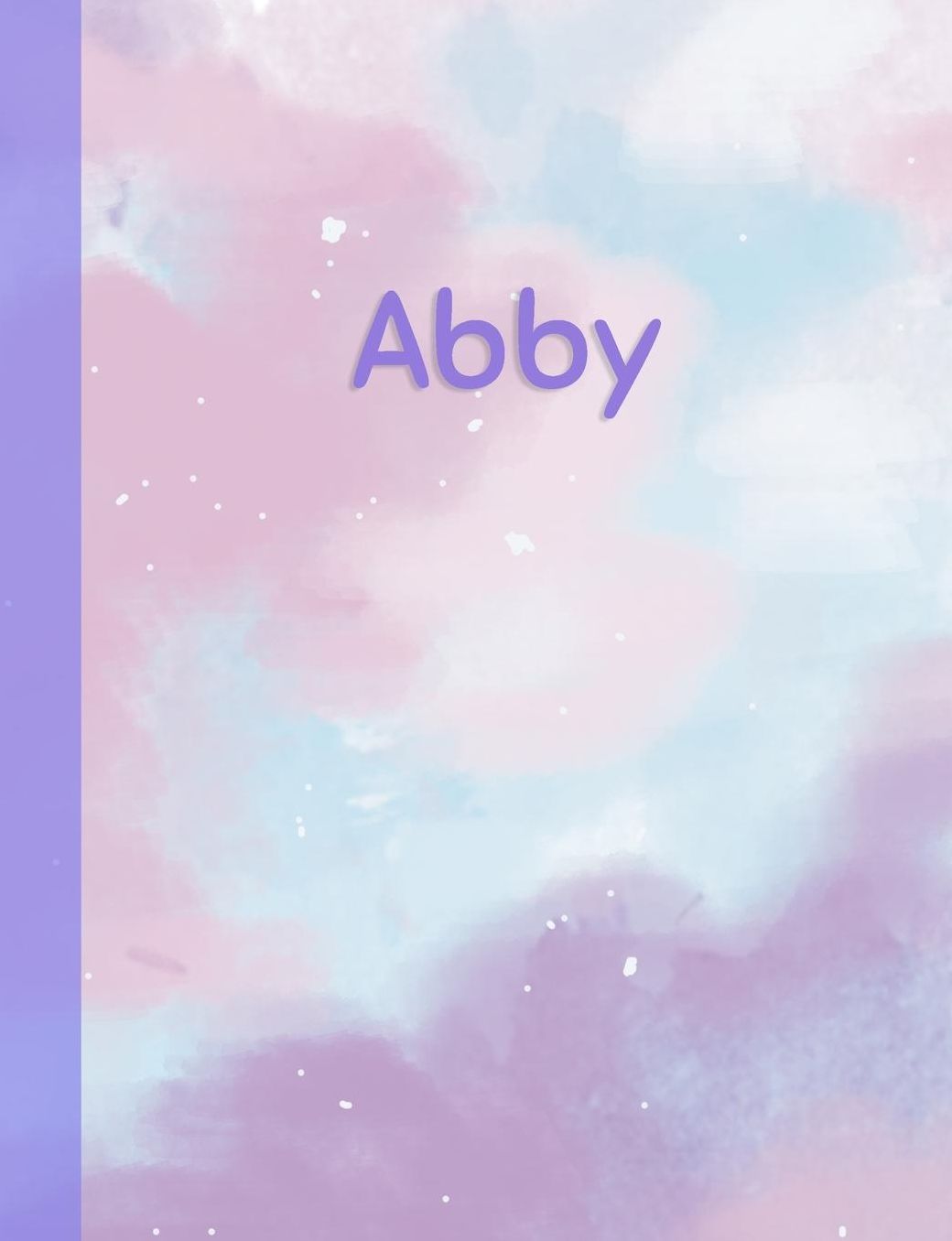 Abby: Personalized Composition Notebook - College Ruled (Lined) Exercise Book for School Notes, Assignments, Homework, Essay Writing. Pink Blue Purple Cover Art - Cloud Marble with Name