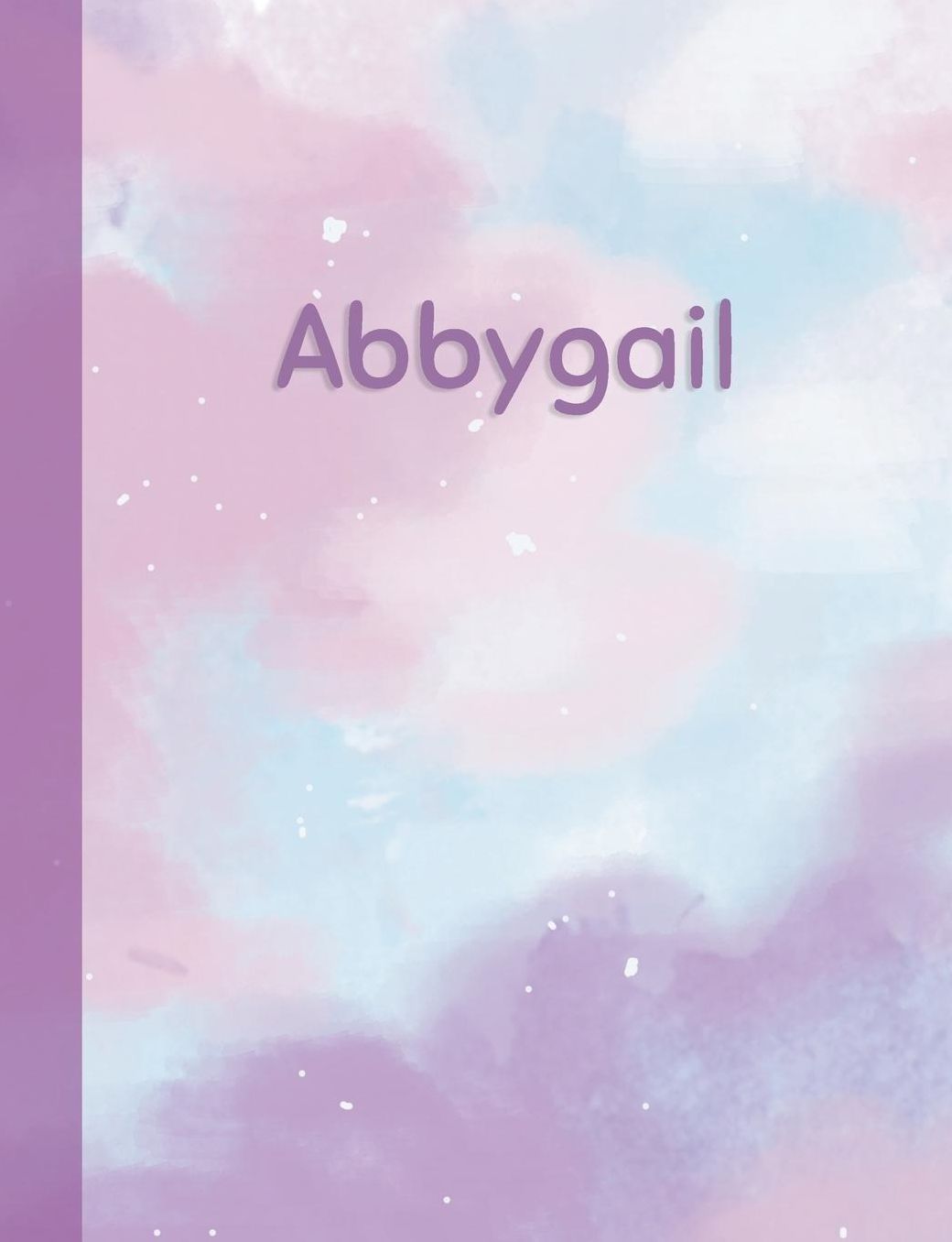 Abbygail: Personalized Composition Notebook - College Ruled (Lined) Exercise Book for School Notes, Assignments, Homework, Essay Writing. Pink Blue Purple Cover Art - Cloud Marble with Name