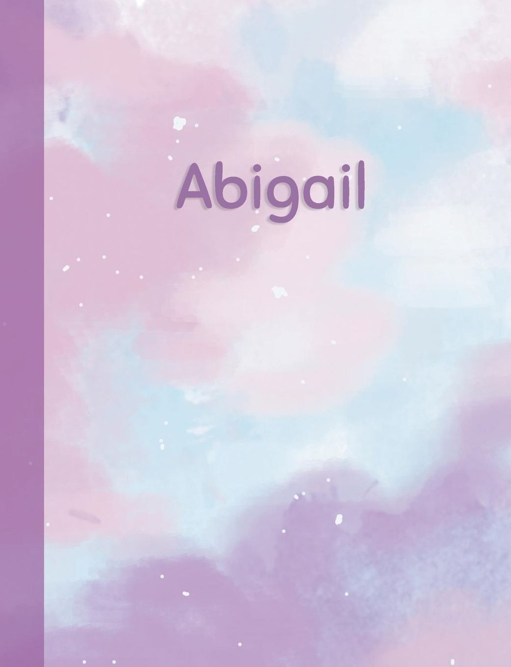 Abigail: Personalized Composition Notebook - College Ruled (Lined) Exercise Book for School Notes, Assignments, Homework, Essay Writing. Pink Blue Purple Cover Art - Cloud Marble with Name