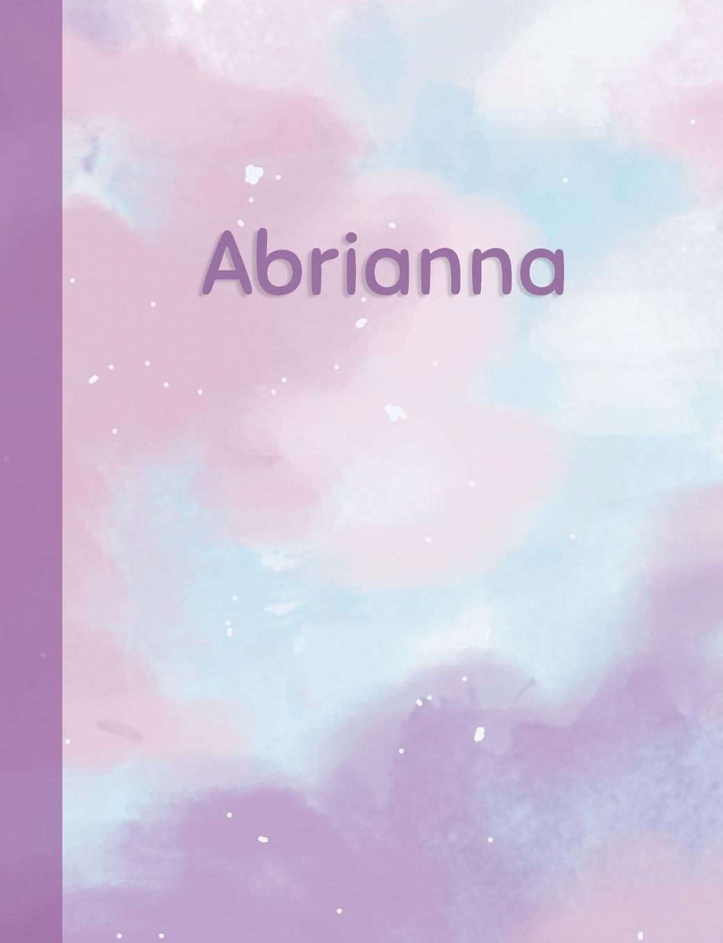 Abrianna: Personalized Composition Notebook - College Ruled (Lined) Exercise Book for School Notes, Assignments, Homework, Essay Writing. Pink Blue Purple Cover Art - Cloud Marble with Name