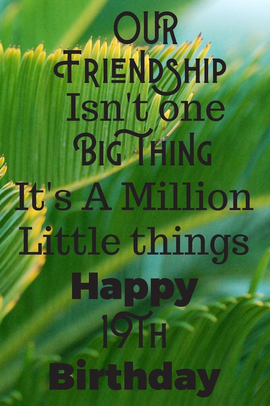 Our Friendship Isn't One Big Thing It's A Million Little Things Happy 19th Birthday: 19th Birthday Gift Journal / Notebook / Diary / Great for Teens Floral Flower Theme (6 x 9 - 110 Blank Lined Pages)