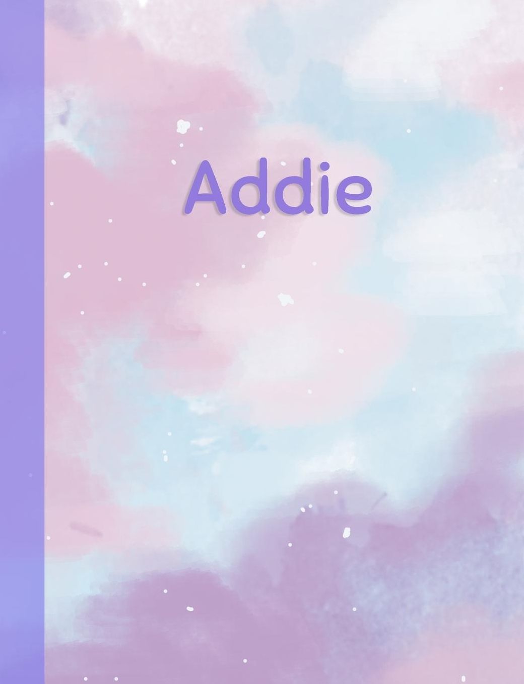 Addie: Personalized Composition Notebook - College Ruled (Lined) Exercise Book for School Notes, Assignments, Homework, Essay Writing. Pink Blue Purple Cover Art - Cloud Marble with Name