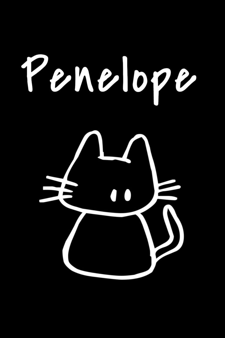 Penelope: Composition Notebook Plain College Ruled Wide Lined 6 x 9 Journal Cute Meow Funny Kawaii Gifts for Cat Lover's Organizer Record Log Passwords Address Book Appointments & Diary Students Back to School Teens Kids Workbook for Writing Notes