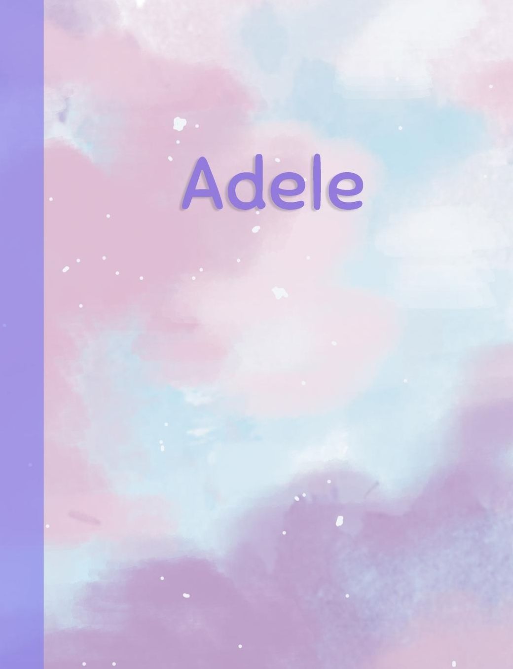 Adele: Personalized Composition Notebook - College Ruled (Lined) Exercise Book for School Notes, Assignments, Homework, Essay Writing. Pink Blue Purple Cover Art - Cloud Marble with Name