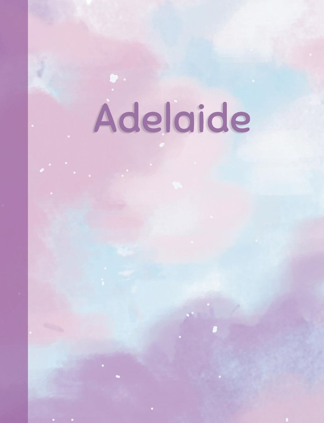 Adelaide: Personalized Composition Notebook - College Ruled (Lined) Exercise Book for School Notes, Assignments, Homework, Essay Writing. Pink Blue Purple Cover Art - Cloud Marble with Name