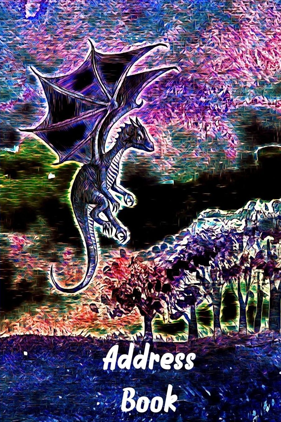 Address Book: Fantasy Dragon themed 6x9 100 pages
