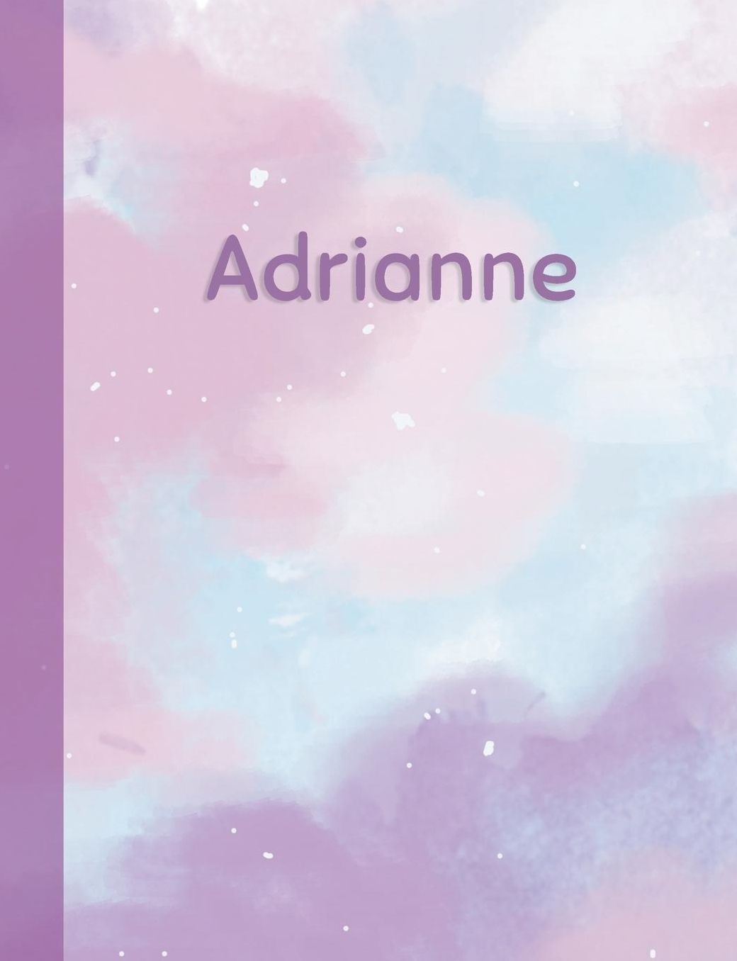Adrianne: Personalized Composition Notebook - College Ruled (Lined) Exercise Book for School Notes, Assignments, Homework, Essay Writing. Pink Blue Purple Cover Art - Cloud Marble with Name