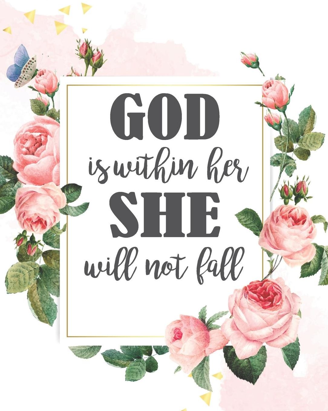 God is Within Her She Will Not Fall: Pink Floral Religious Teacher Journal Planner Notebook Organizer Daily Weekly Monthly Annual Activities Calendars To Do Class Lists Grade Tracker Back to School Teacher Appreciation Gift Undated 8x10 150 Pages Whi