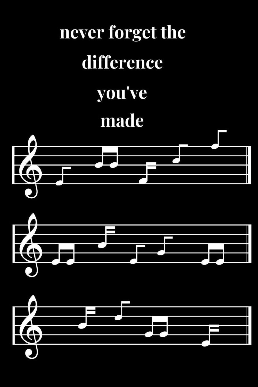 Never Forget The Difference You've Made: Funny Novelty Appreciation Thank You / Retirement, End of Year Inspirational Journal Gift ( Music Sheet Book For All Music Freaks)