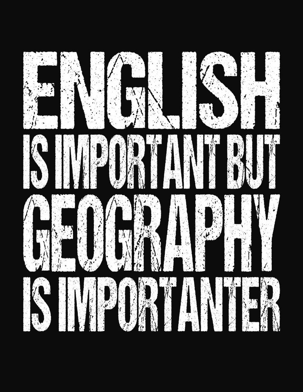 English Is Important But Geography Is Importanter: College Ruled Composition Notebook