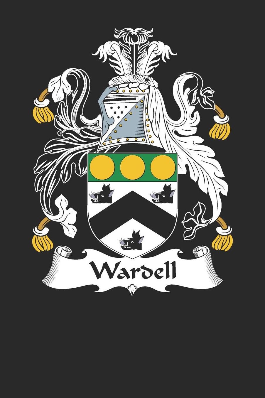 Wardell: Wardell Coat of Arms and Family Crest Notebook Journal (6 x 9 - 100 pages)