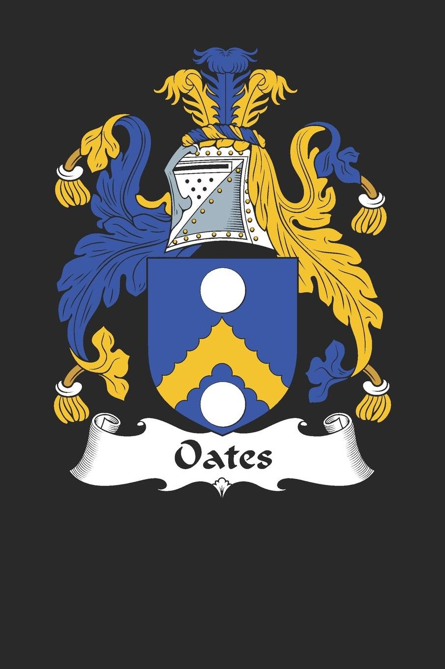 Oates: Oates Coat of Arms and Family Crest Notebook Journal (6 x 9 - 100 pages)