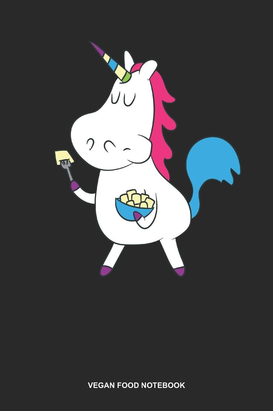 Vegan Food Notebook: Dotted Log Book For Vegetarian Or Vegan: Tofu Journal Unicorn Eating Gift