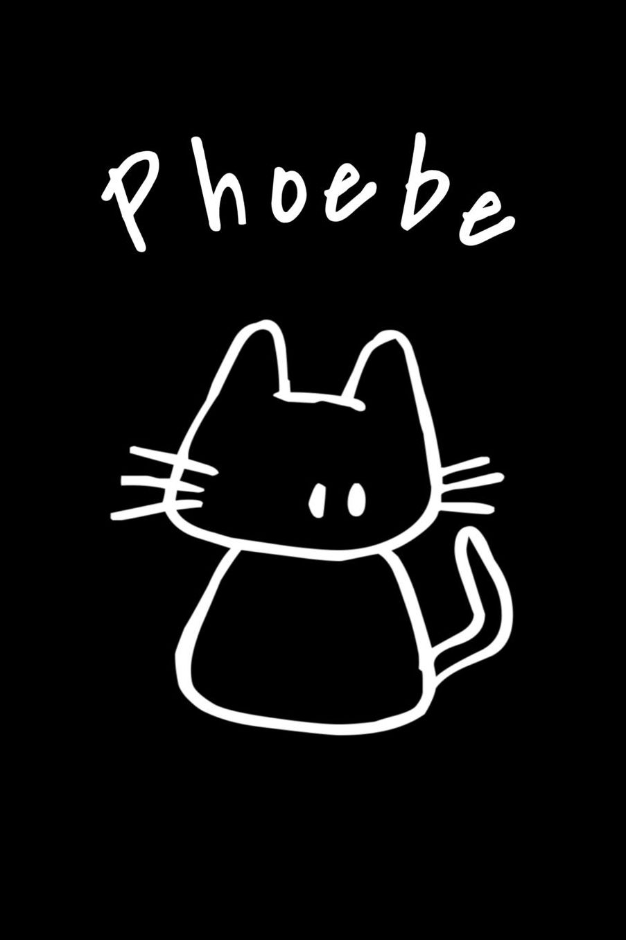 Phoebe: Composition Notebook Plain College Ruled Wide Lined 6 x 9 Journal Cute Meow Funny Kawaii Gifts for Cat Lover's Organizer Record Log Passwords Address Book Appointments & Diary Students Back to School Teens Kids Workbook for Writing Notes