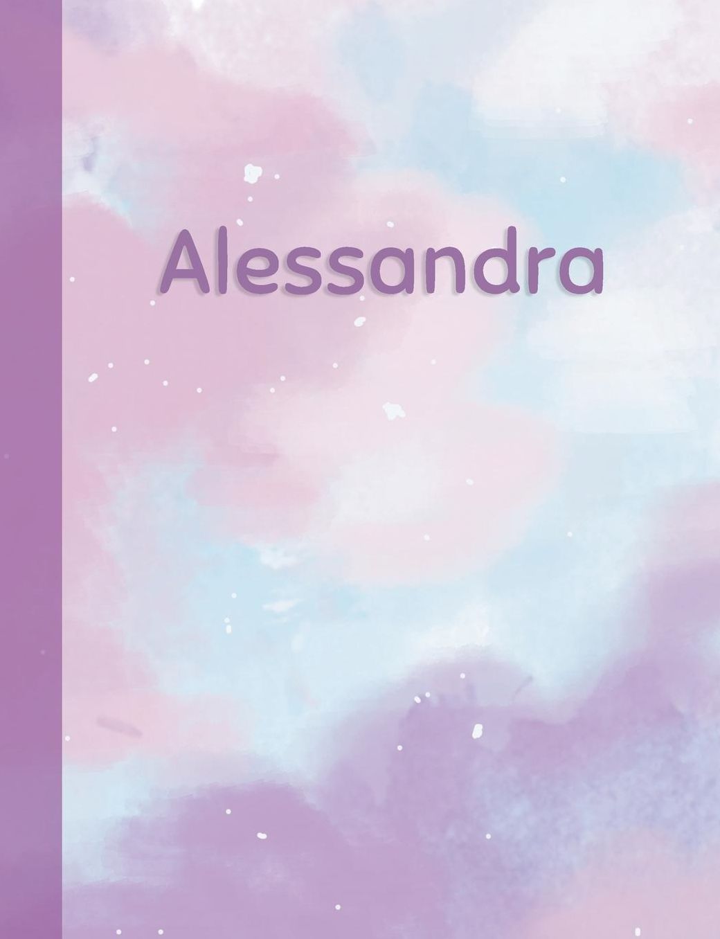 Alessandra: Personalized Composition Notebook - College Ruled (Lined) Exercise Book for School Notes, Assignments, Homework, Essay Writing. Pink Blue Purple Cover Art - Cloud Marble with Name