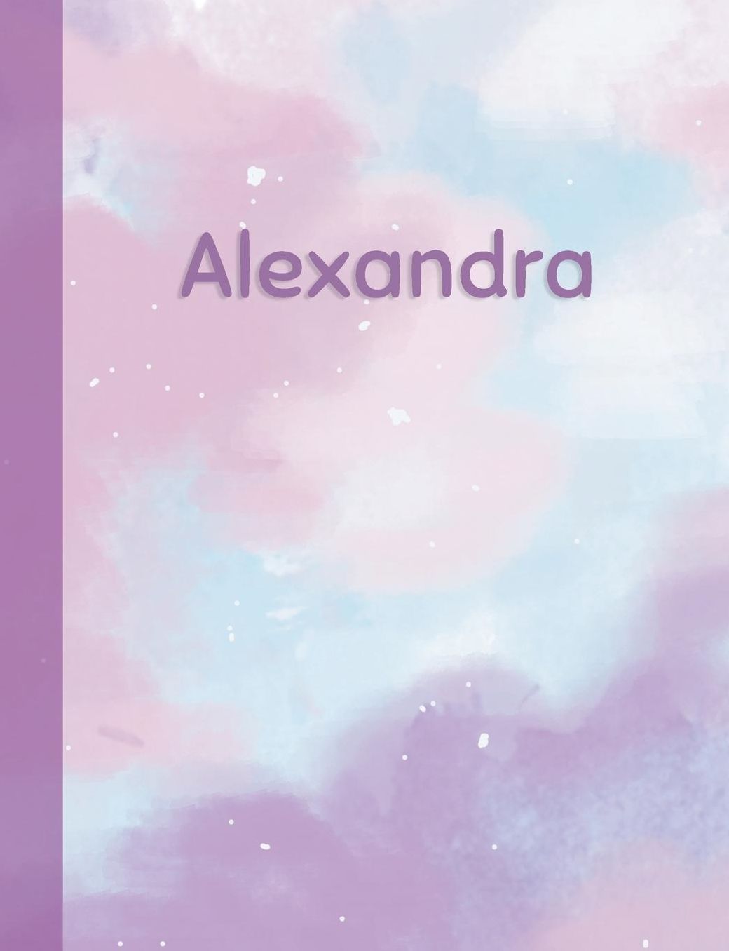 Alexandra: Personalized Composition Notebook - College Ruled (Lined) Exercise Book for School Notes, Assignments, Homework, Essay Writing. Pink Blue Purple Cover Art - Cloud Marble with Name