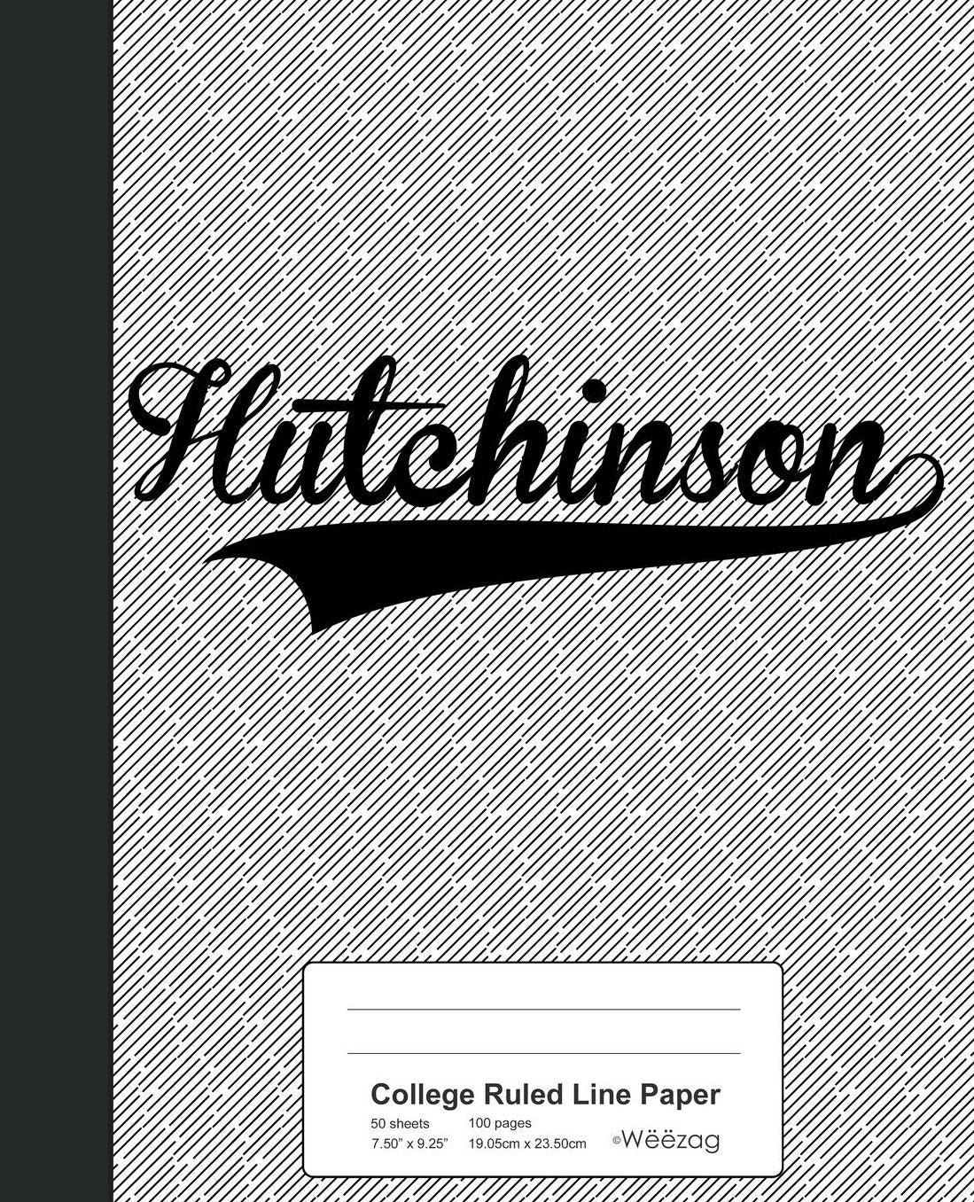 College Ruled Line Paper: HUTCHINSON Notebook