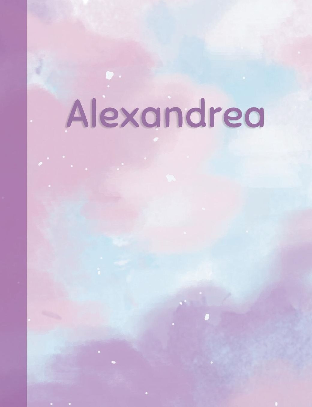 Alexandrea: Personalized Composition Notebook - College Ruled (Lined) Exercise Book for School Notes, Assignments, Homework, Essay Writing. Pink Blue Purple Cover Art - Cloud Marble with Name