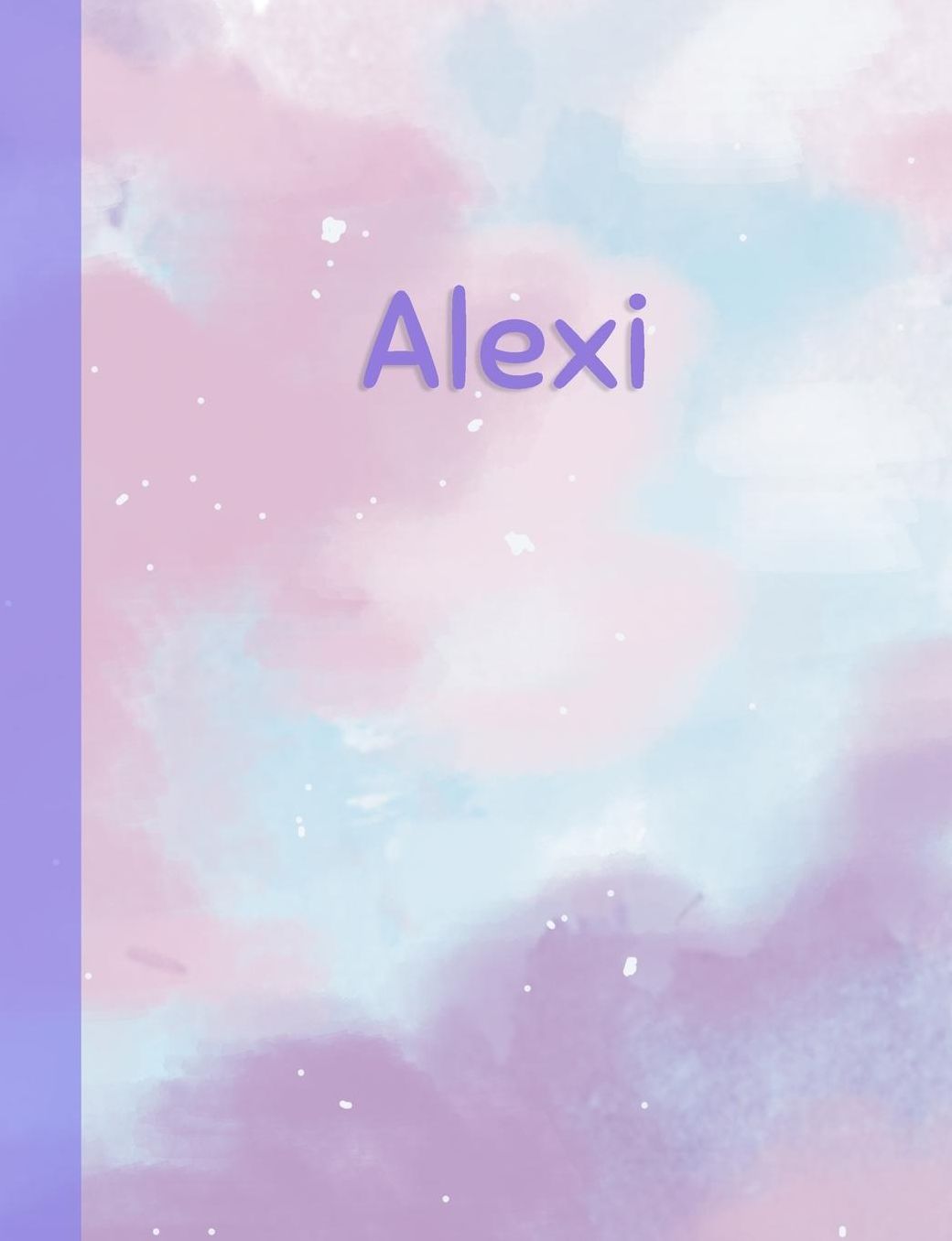 Alexi: Personalized Composition Notebook - College Ruled (Lined) Exercise Book for School Notes, Assignments, Homework, Essay Writing. Pink Blue Purple Cover Art - Cloud Marble with Name