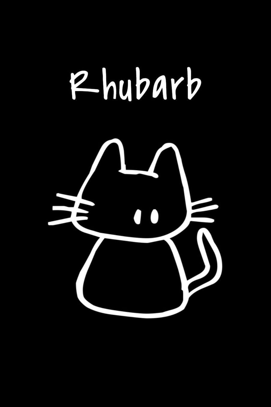 Rhubarb: Composition Notebook Plain College Ruled Wide Lined 6 x 9 Journal Cute Meow Funny Kawaii Gifts for Cat Lover's Organizer Record Log Passwords Address Book Appointments & Diary Students Back to School Teens Kids Workbook for Writing Notes