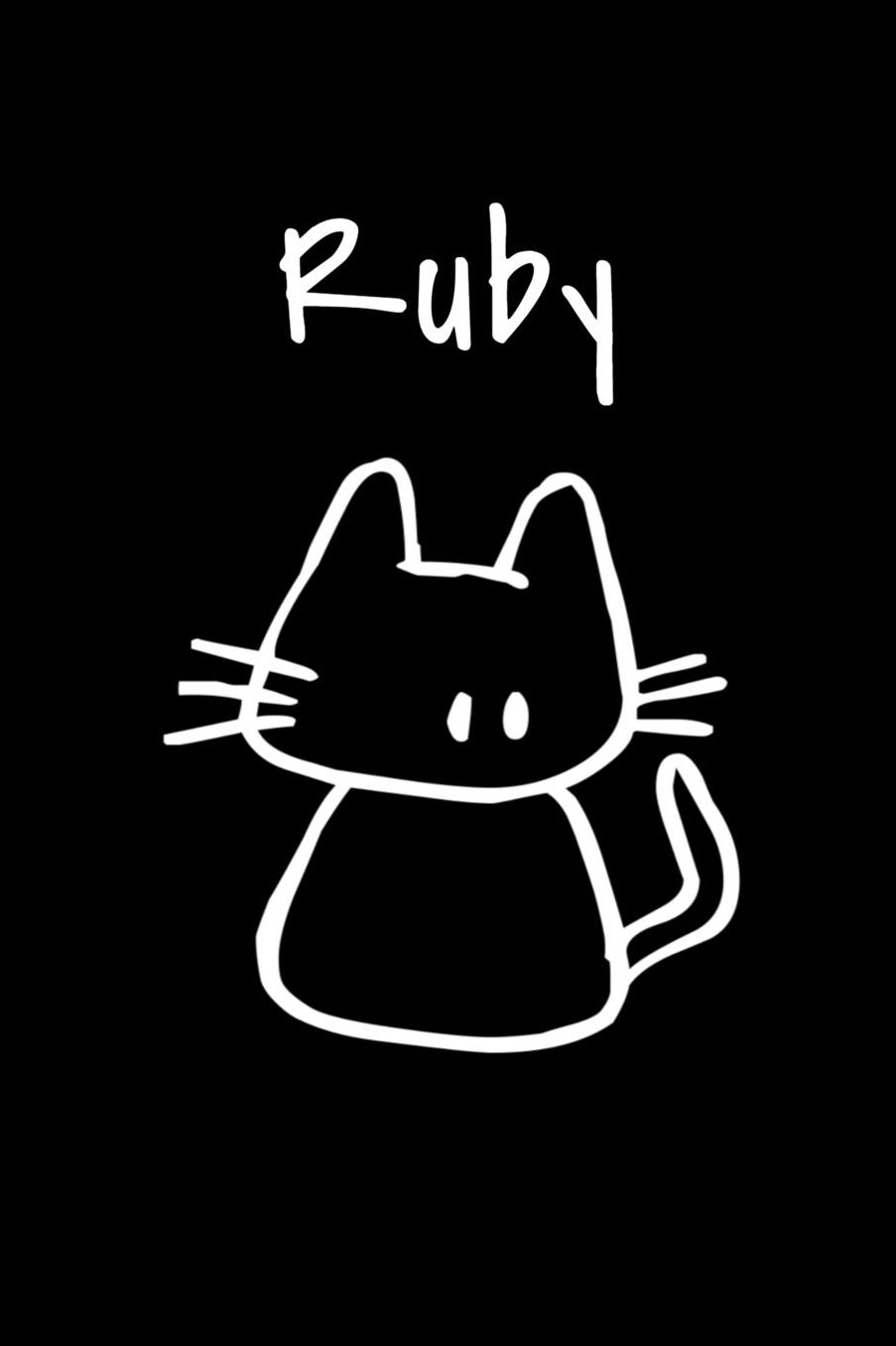 Ruby: Composition Notebook Plain College Ruled Wide Lined 6 x 9 Journal Cute Meow Funny Kawaii Gifts for Cat Family Lover's Organizer Record Log Passwords Address Book Appointments & Diary Students Back to School Teens Kids Workbook for Writing Notes