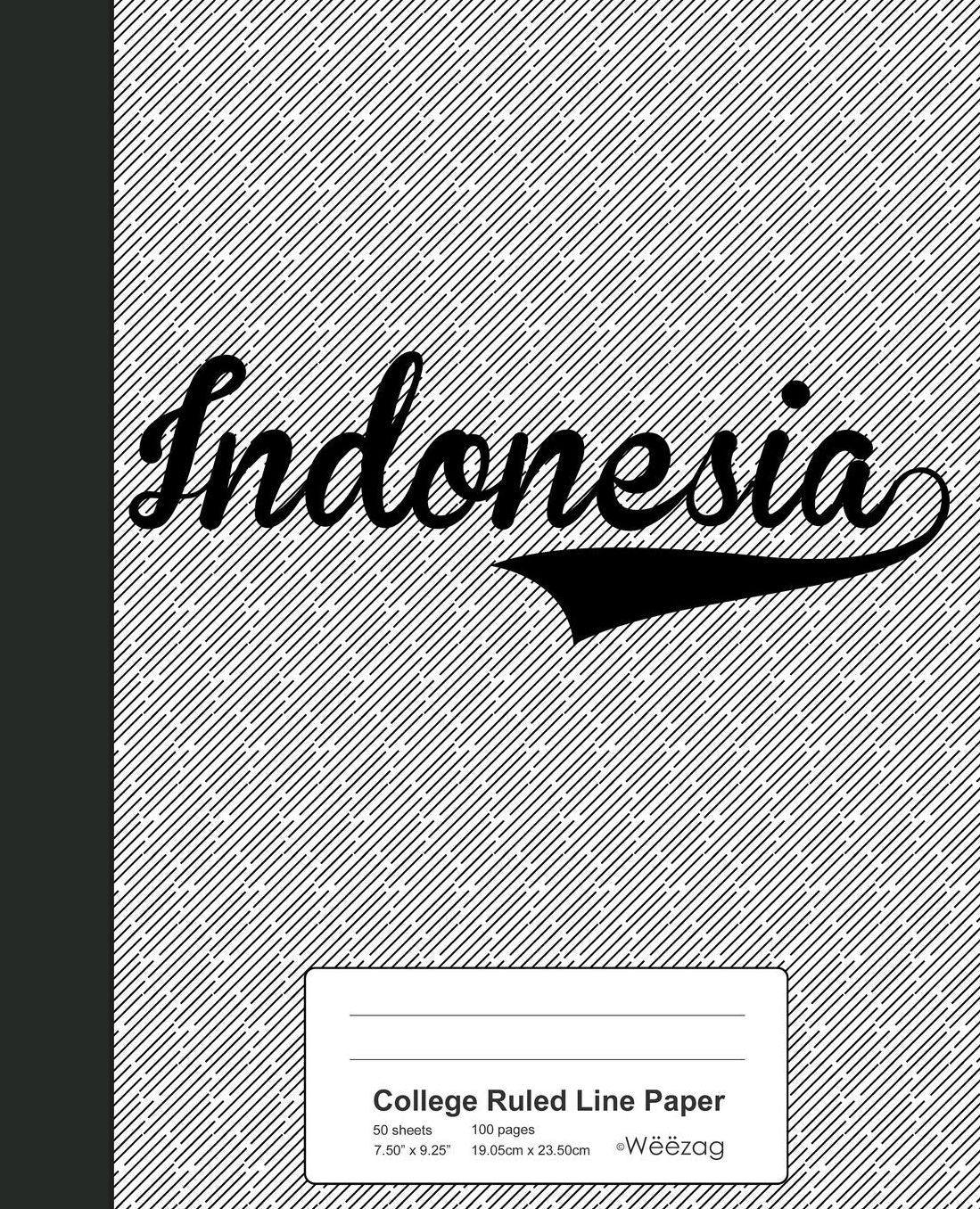 College Ruled Line Paper: INDONESIA Notebook