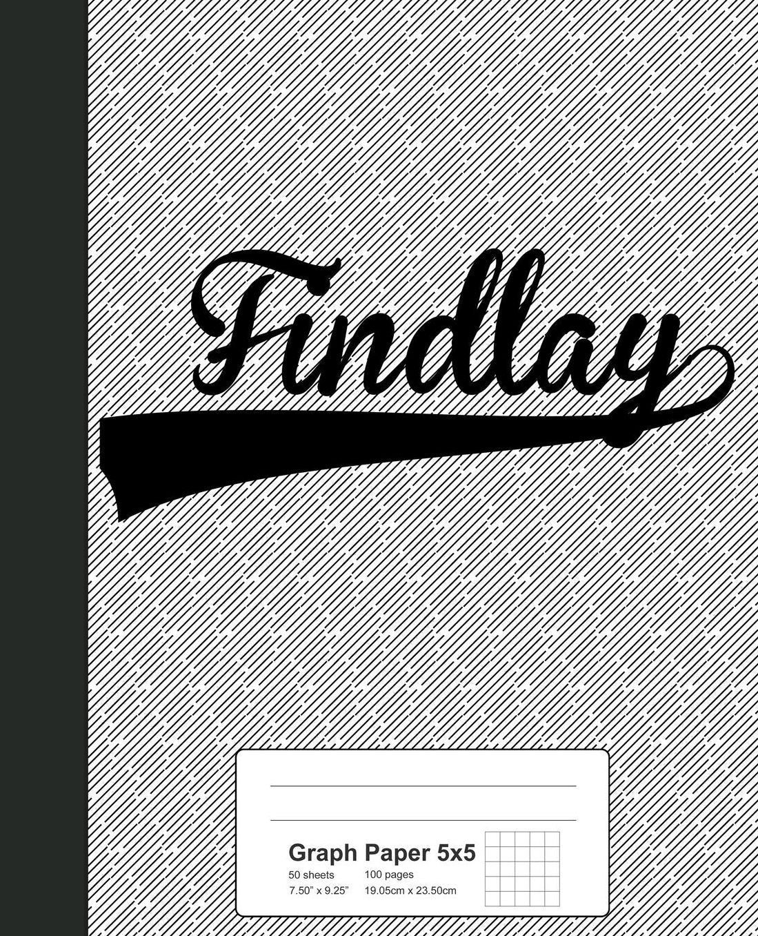 Graph Paper 5x5: FINDLAY Notebook