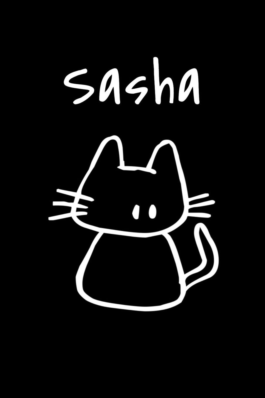 Sasha: Composition Notebook Plain College Ruled Wide Lined 6 x 9 Journal Cute Meow Funny Kawaii Gifts for Cat Lover's Organizer Record Log Passwords Address Book Appointments & Diary Students Back to School Teens Kids Workbook for Writing Notes