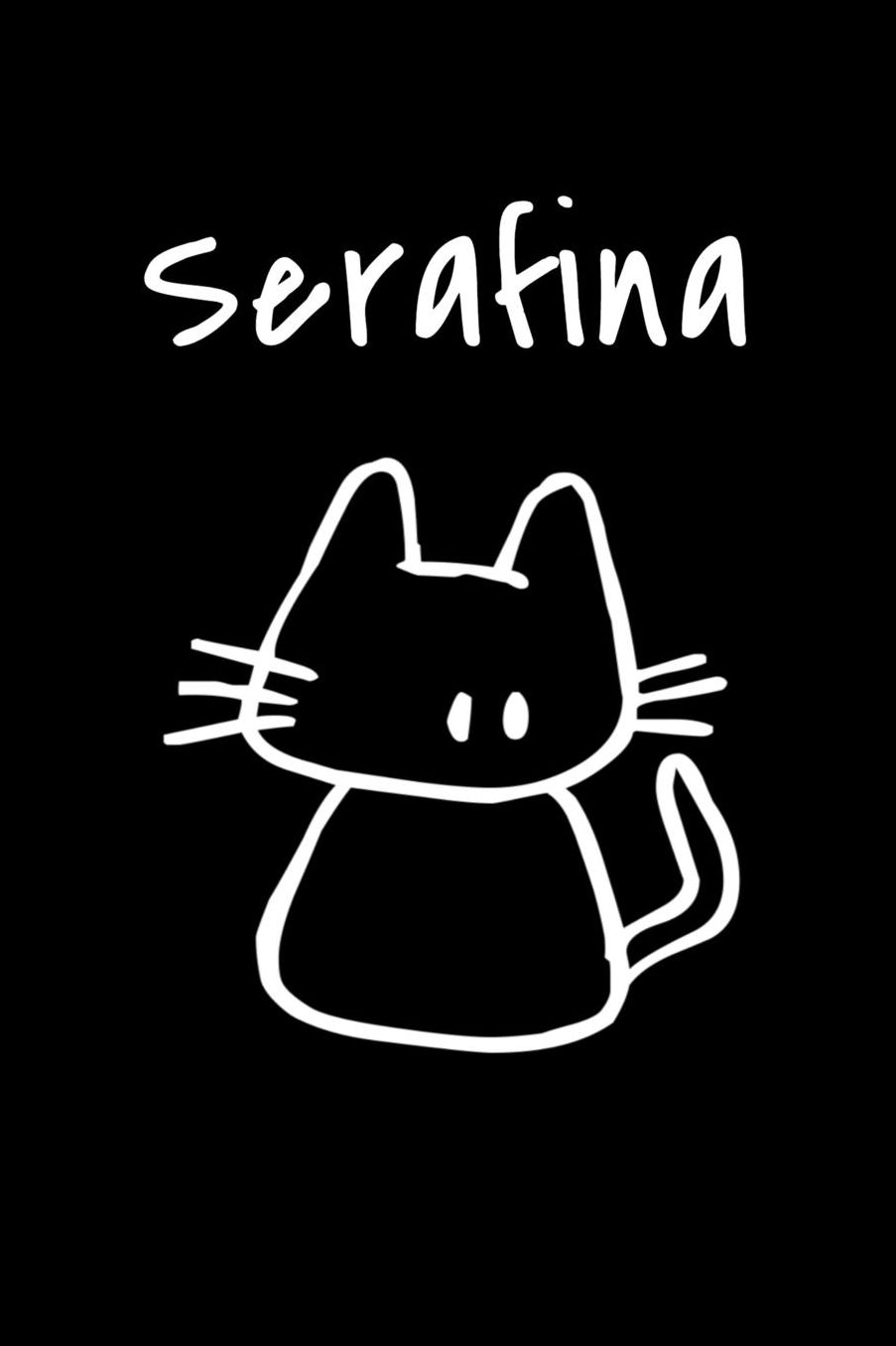 Serafina: Composition Notebook Plain College Ruled Wide Lined 6 x 9 Journal Cute Meow Funny Kawaii Gifts for Cat Lover's Organizer Record Log Passwords Address Book Appointments & Diary Students Back to School Teens Kids Workbook for Writing Notes