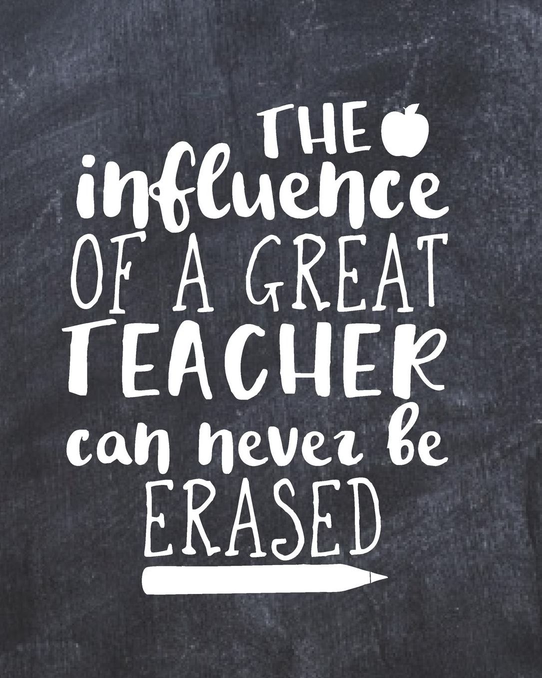 The Influence of a Great Teacher Can Never Be Erased: Black Chalkboard Teacher Journal Planner Notebook Organizer Daily Weekly Monthly Annual Activities Calendars To Do Class Lists Grade Tracker Back to School Teacher Appreciation Gift Undated 8x10 1