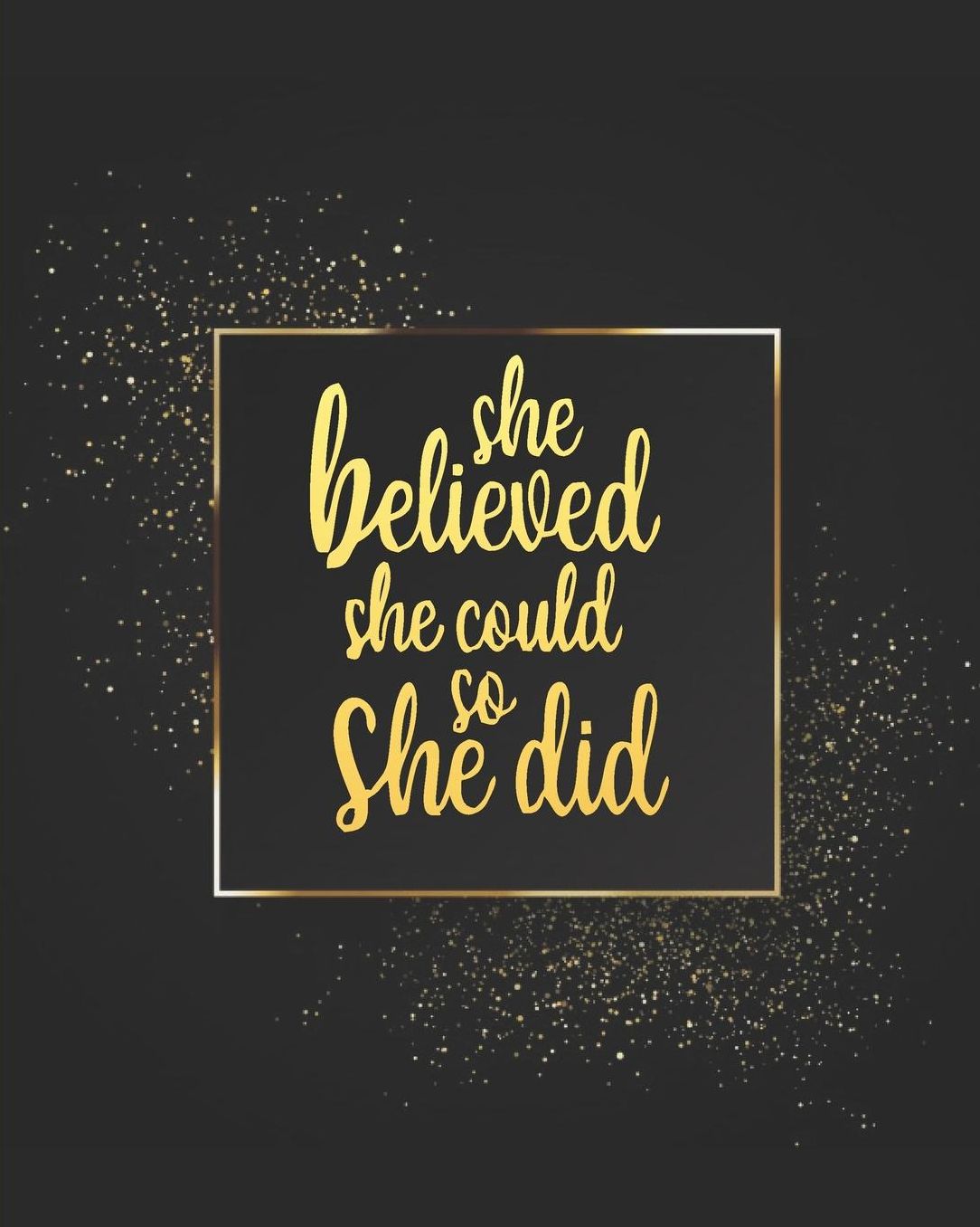 She Believed She Could So She Did: Elegant Black Gold Teacher Journal Planner Notebook Organizer Daily Weekly Monthly Annual Activities Calendars To Do Class Lists Grade Tracker Back to School Teacher Appreciation Gift Undated 8x10 150 Pages White Pa