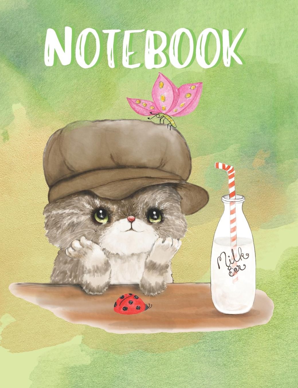 Notebook: Cute Cat Composition Notebook, Collage Ruled, Perfect For School Notes