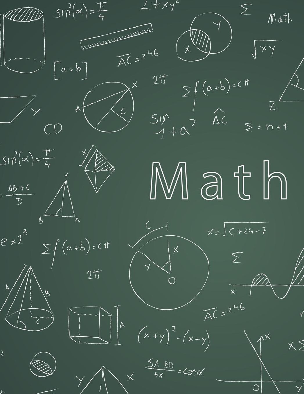 Math: 1/5 inches Grid Paper, 0.2 inch Graph Notebook, Graphing Pads Sheets, Blank Quad Ruled 5 x 5 squares per inch, Math and Science Composition Book, Journal for Students
