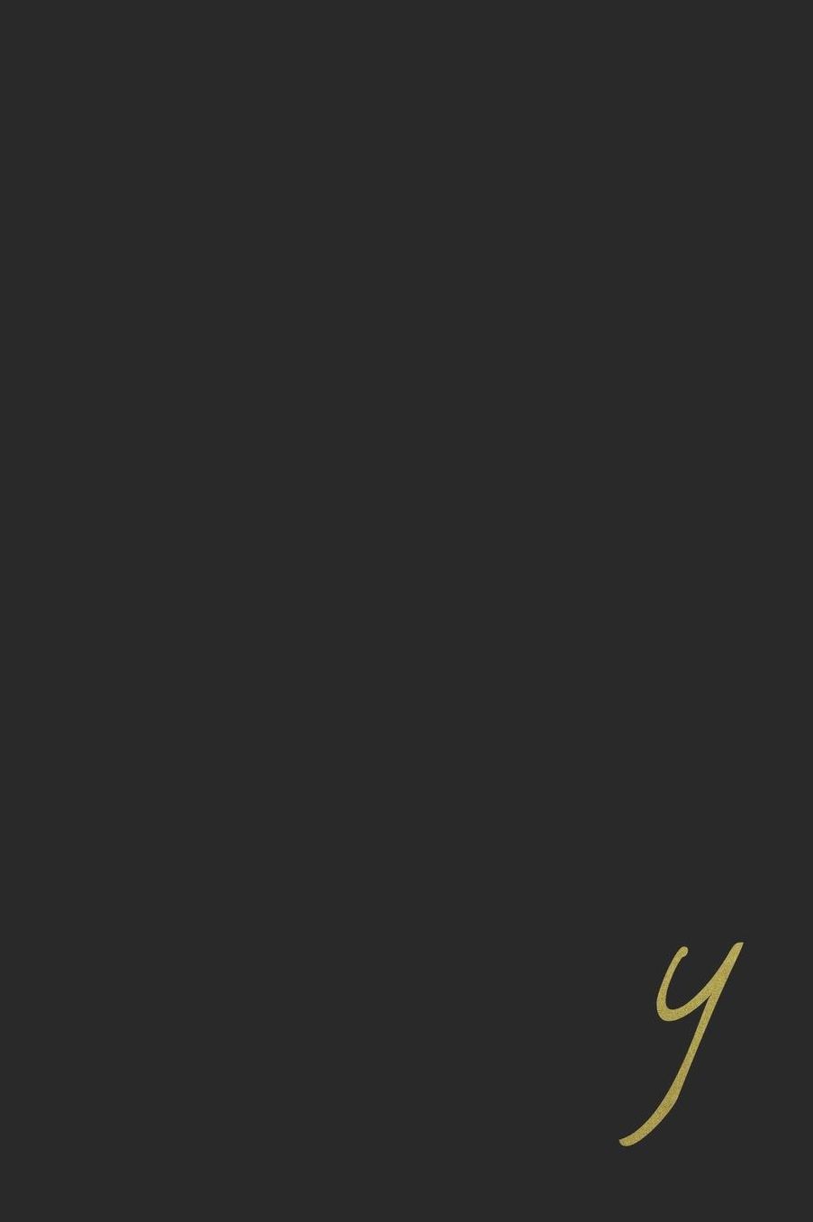 Y: Monogram Initial Notebook Plain Black, Gold Letter, Blank, 6 x 9, 110 pages