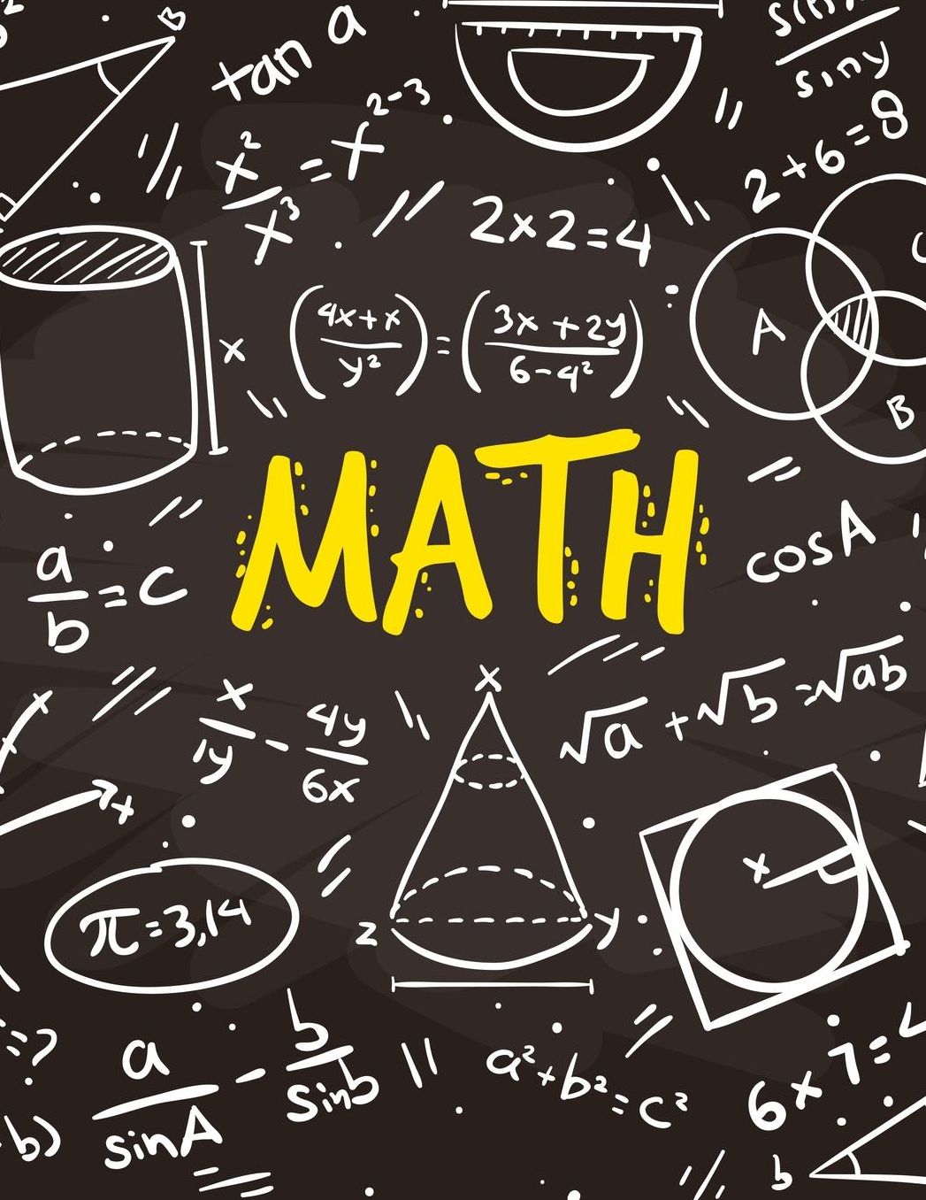 Math: 1/5 inches Grid Paper, 0.2 inch Graph Notebook, Graphing Pads Sheets, Blank Quad Ruled 5 x 5 squares per inch, Math and Science Composition Book, Journal for Students