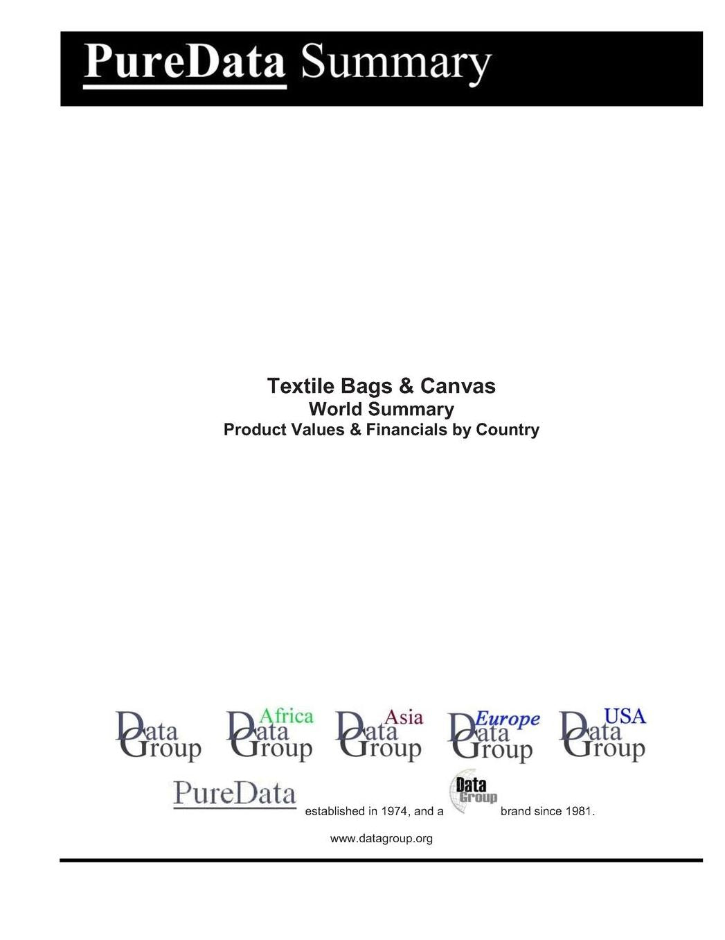 Textile Bags & Canvas World Summary: Product Values & Financials by Country