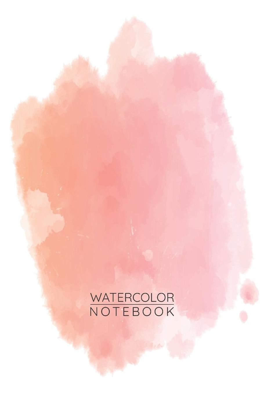 Orange Pink Watercolor Notebook - Sketch Book for Drawing Painting Writing - Orange Pink Watercolor Journal - Orange Pink Diary: Medium College-Ruled Journey Diary, 110 page, Lined, 6x9 (15.2 x 22.9 cm)