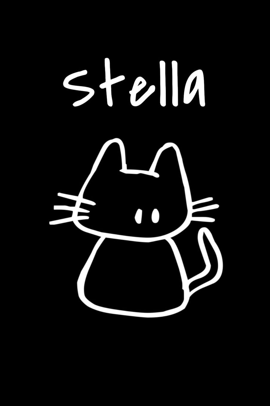 Stella: Composition Notebook Plain College Ruled Wide Lined 6 x 9 Journal Cute Meow Funny Kawaii Gifts for Cat Lover's Organizer Record Log Passwords Address Book Appointments & Diary Students Back to School Teens Kids Workbook for Writing Notes