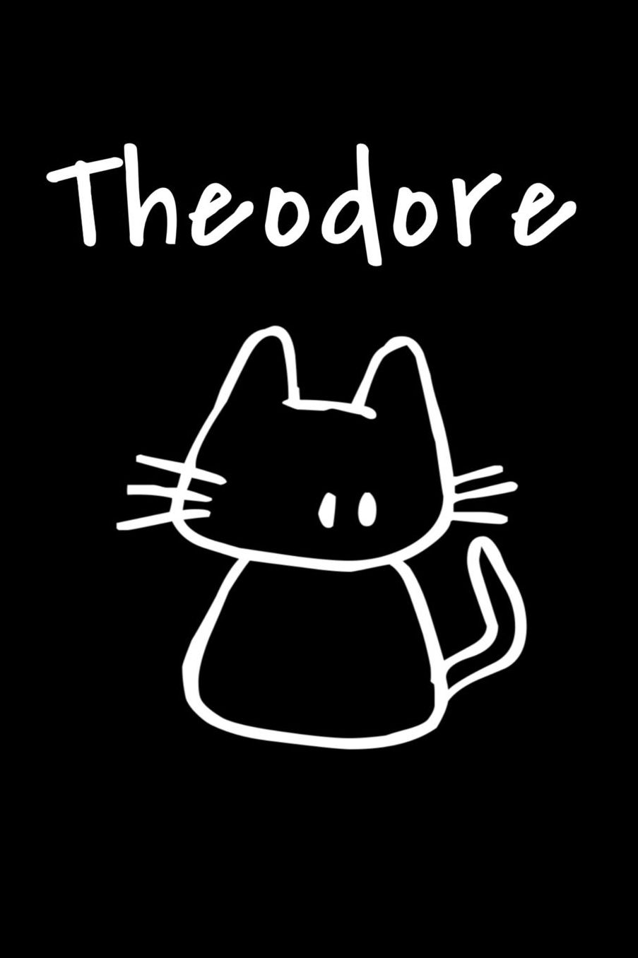 Theodore: Composition Notebook Plain College Ruled Wide Lined 6 x 9 Journal Cute Meow Funny Kawaii Gifts for Cat Lover's Organizer Record Log Passwords Address Book Appointments & Diary Students Back to School Teens Kids Workbook for Writing Notes
