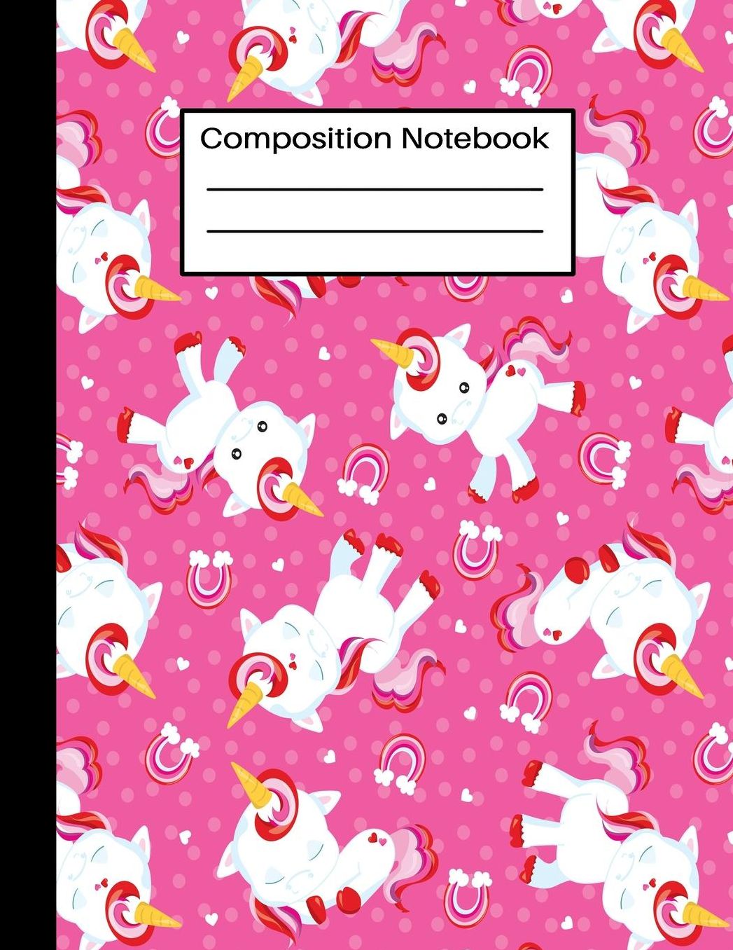 Composition Notebook: Cute Pink Unicorn Composition Journal Wide Ruled: Novelty Unicorn 100 Pages Work Book for Kids Teens School Students And Teachers
