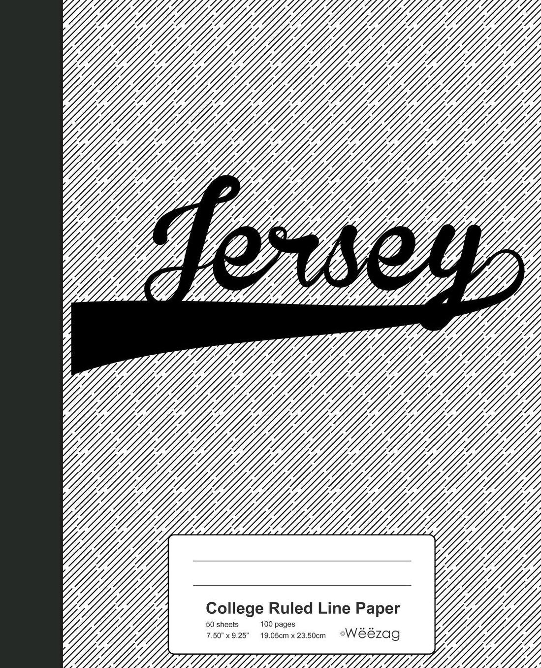 College Ruled Line Paper: JERSEY Notebook