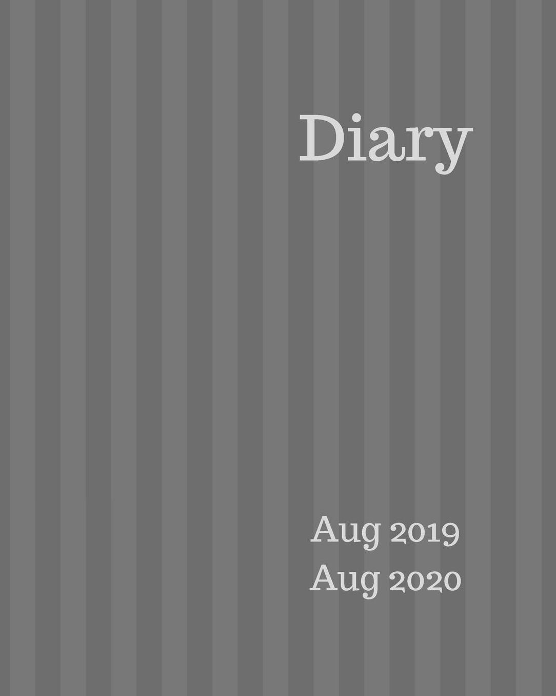 Diary Aug 2019-Aug 2020: 8x10 day to a page academic year diary, hourly appointments and space for notes on each page. Perfect for teachers, students and small business owners. Dark grey vertical stripe design