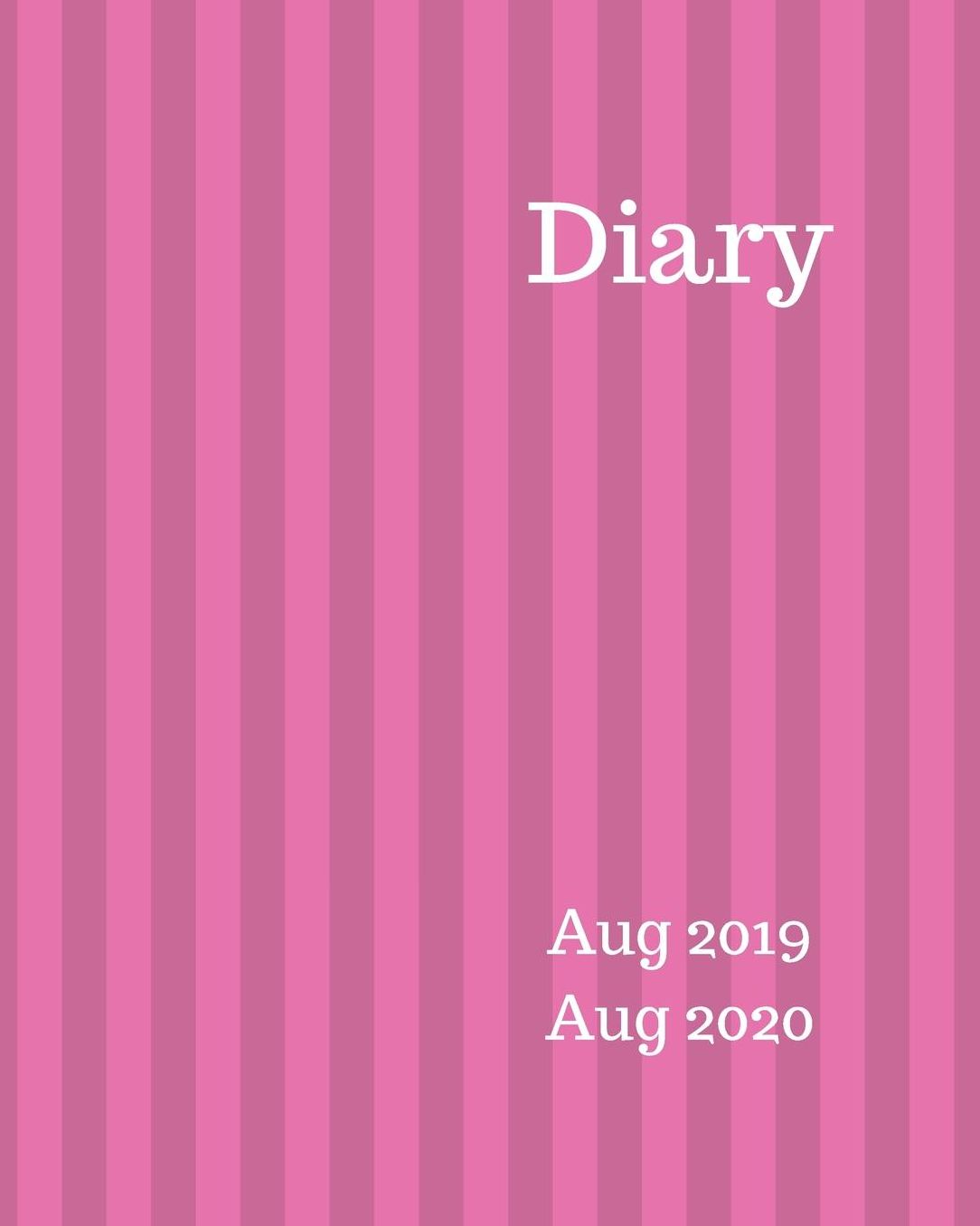 Diary Aug 2019-Aug 2020: 8x10 day to a page academic year diary, hourly appointments and space for notes on each page. Perfect for teachers, students and small business owners. Pink & purple stripe design