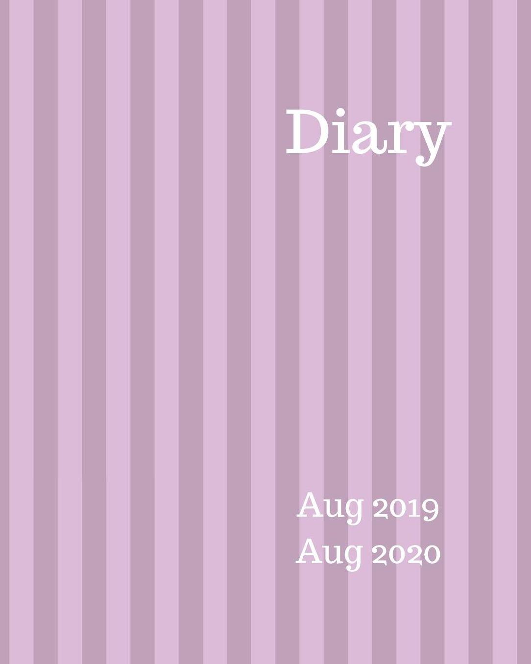 Diary Aug 2019-Aug 2020: 8x10 day to a page academic year diary, hourly appointments and space for notes on each page. Perfect for teachers, students and small business owners. Purple & lilac stripe design