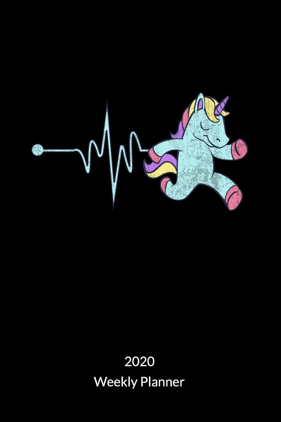 Weekly Planner 2020: Runners Planner and Heartbeat Notepad with Unicorn, Weekly Planner 2020 6x9.
