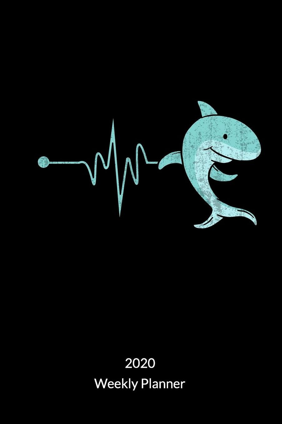 Weekly Planner 2020: Runners Planner and Heartbeat Notepad with Shark, Weekly Planner 2020 6x9.