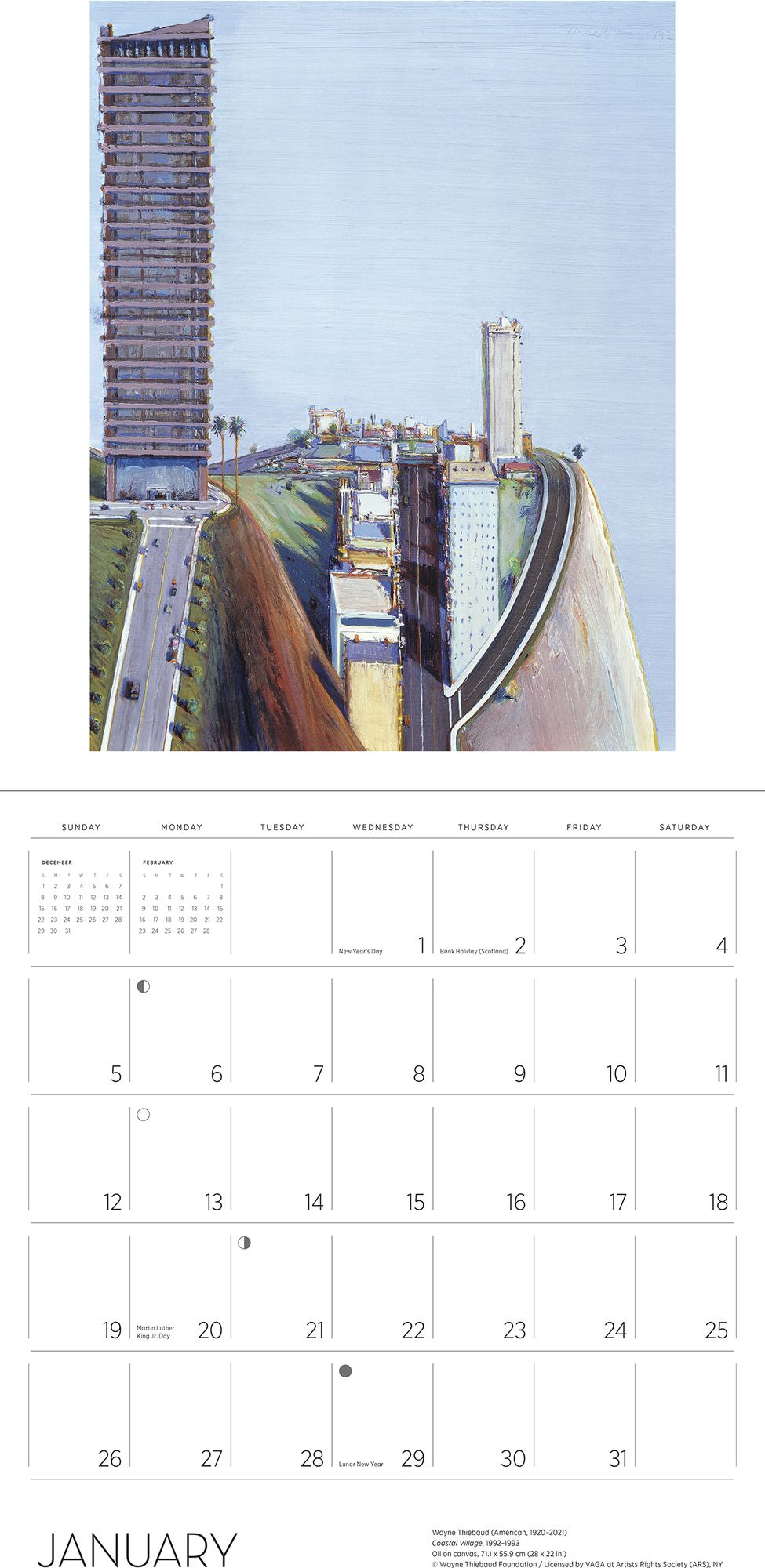 2025 Wayne Thiebaud Wall Calendar