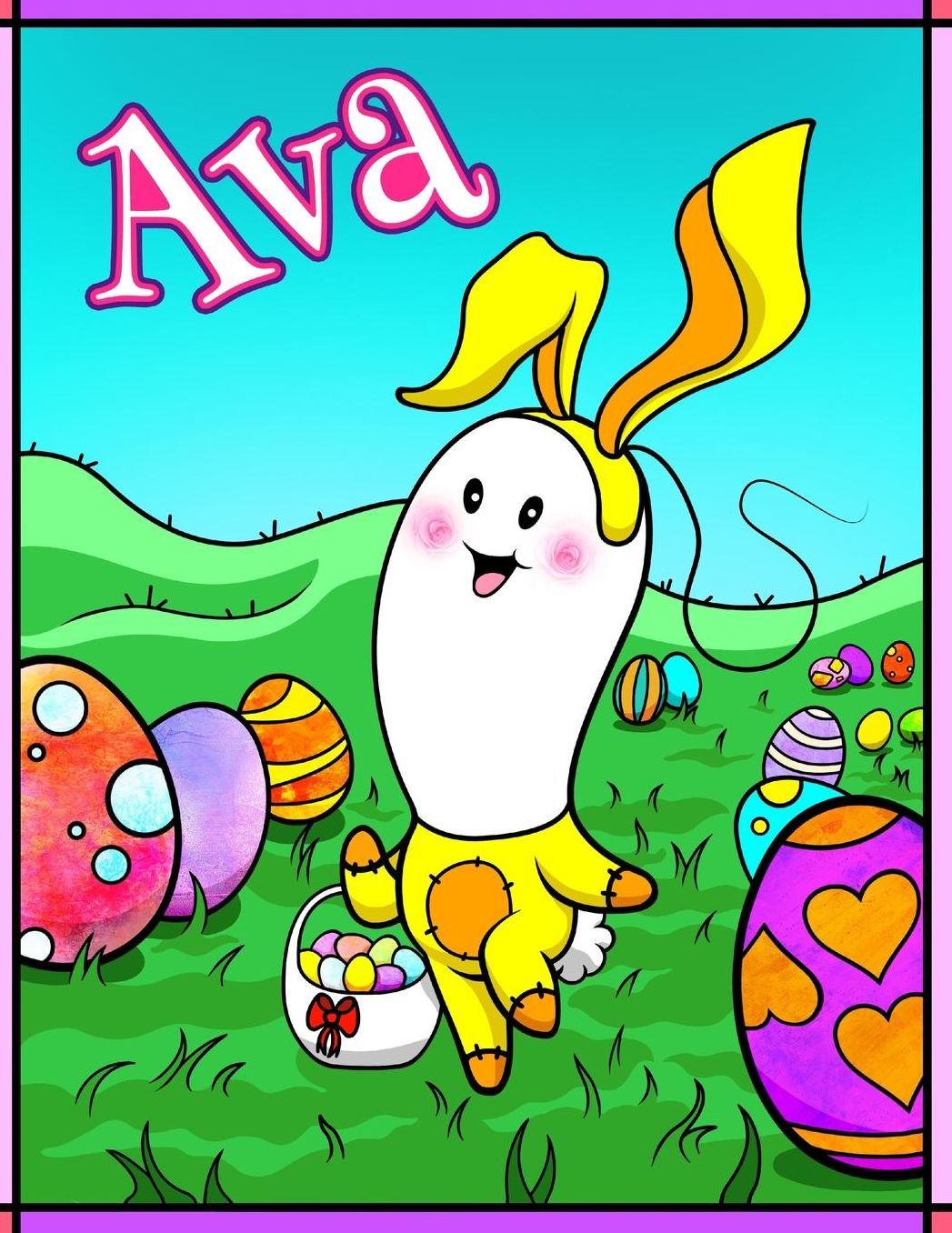 Ava: Personalized Ima Gonna Color My Happy Easter Coloring Book for Kids