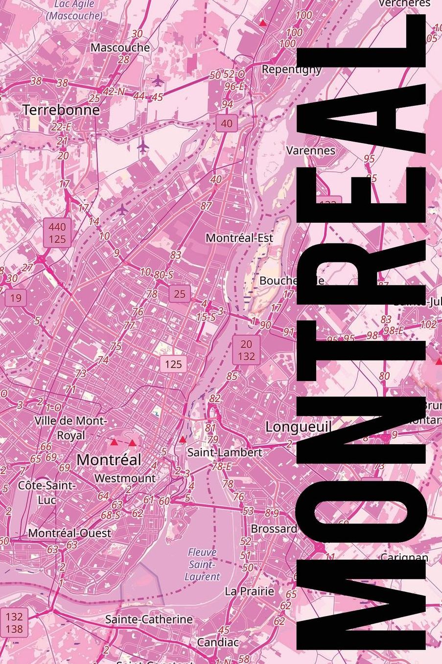 Montreal: 6 x 9 softcover blank journal pink style