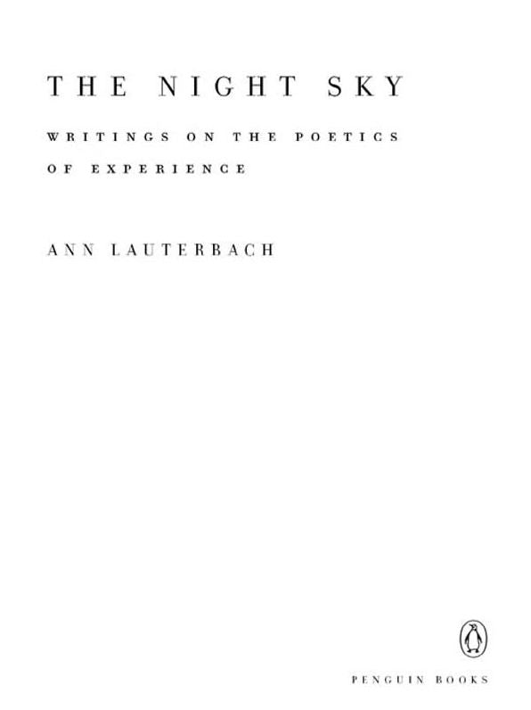 The Night Sky: Writings on the Poetics of Experience